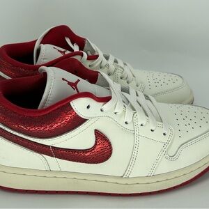 New Air Jordan 1 Low Size 10.5 Women’s Sneakers White Red Style HJ9338-106